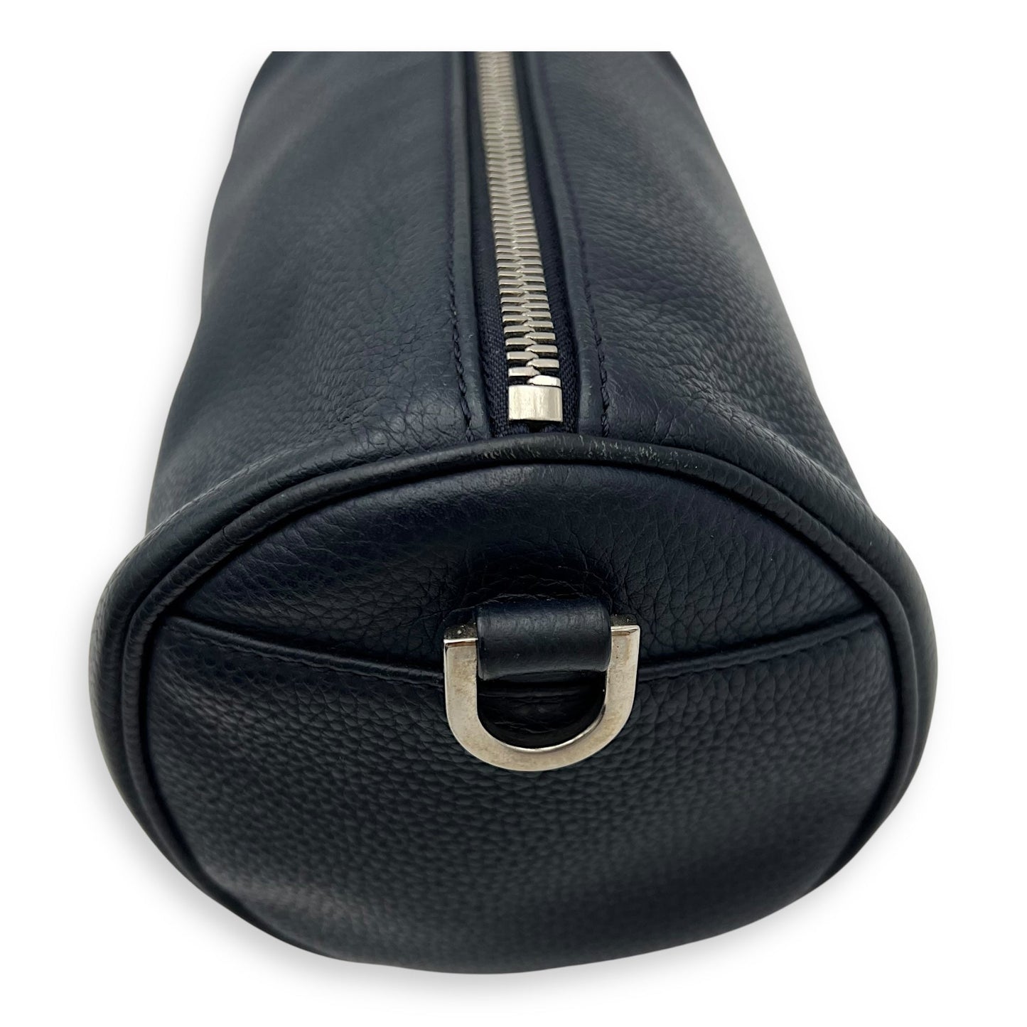 Roller Blue Crossbody Bag in Calfskin, Silver hardware