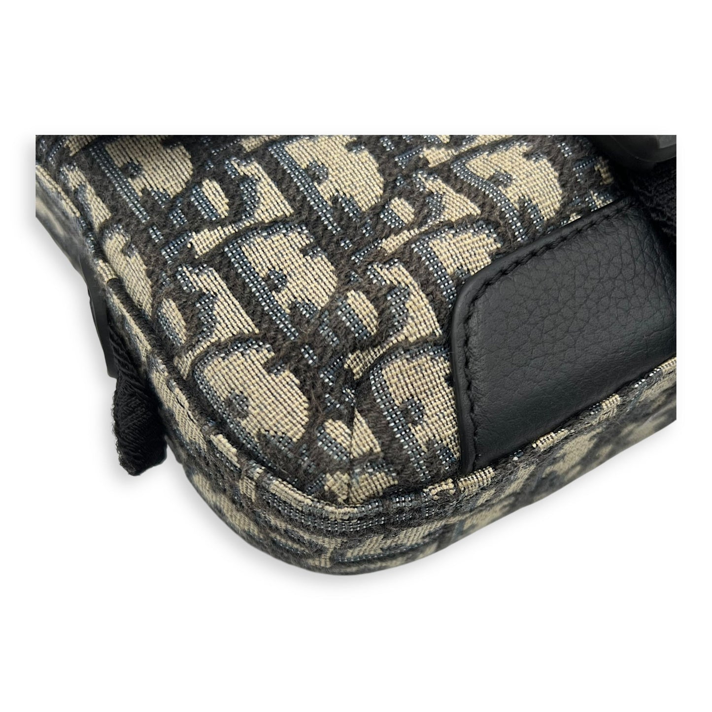 Oblique Blue Crossbody Bag in Jacquard, Silver hardware