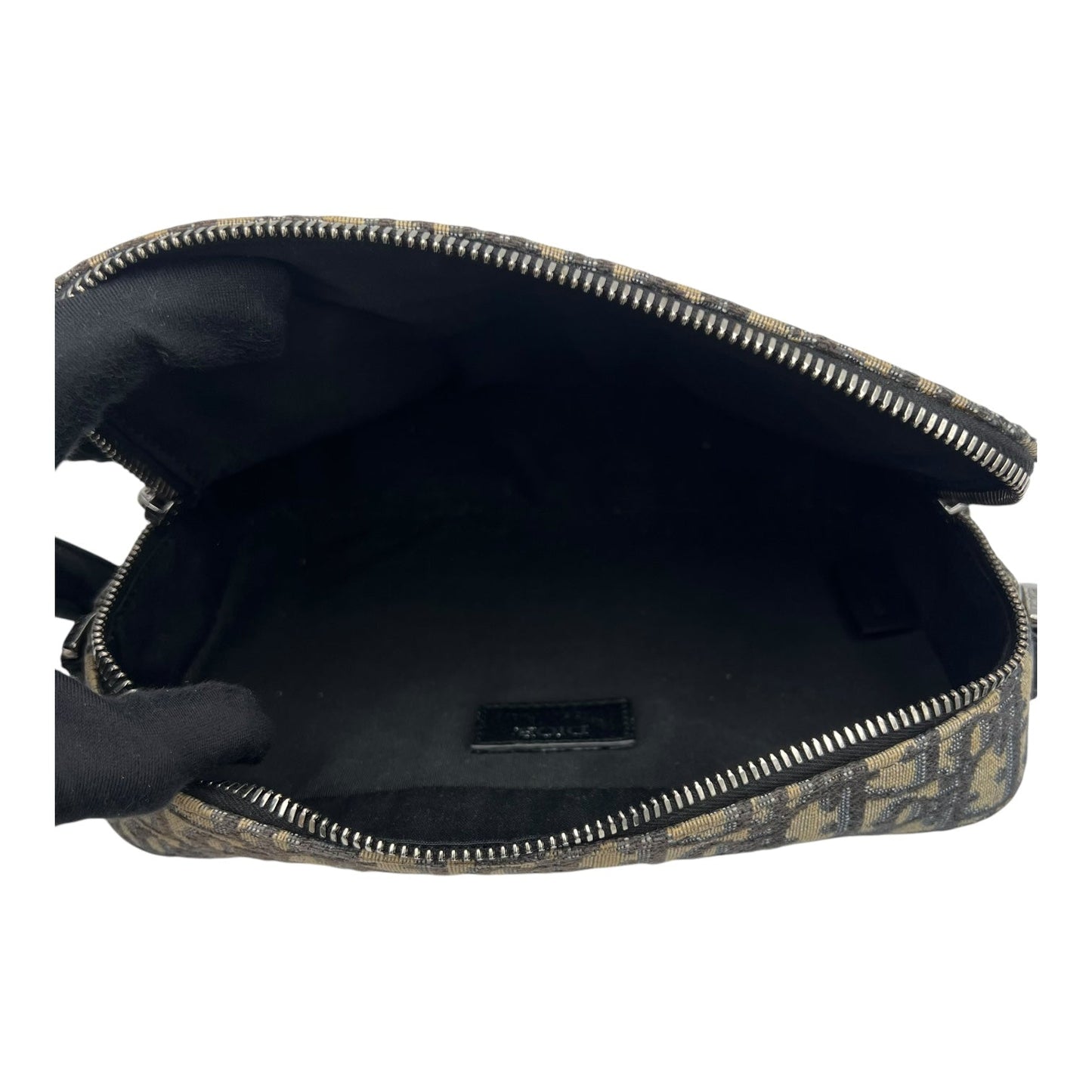 Safari Crossbody Bag Blue in Jacquard, Silver hardware