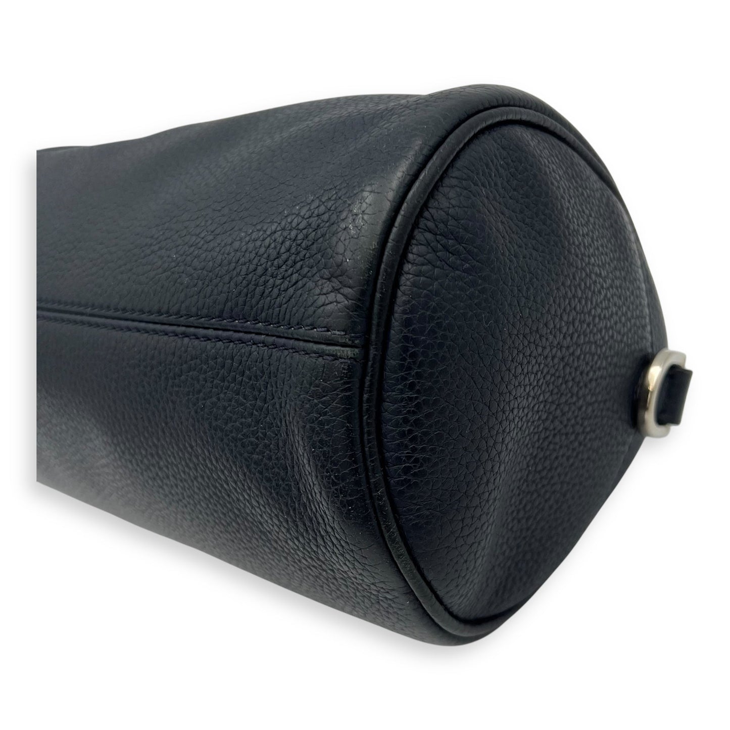 Roller Blue Crossbody Bag in Calfskin, Silver hardware