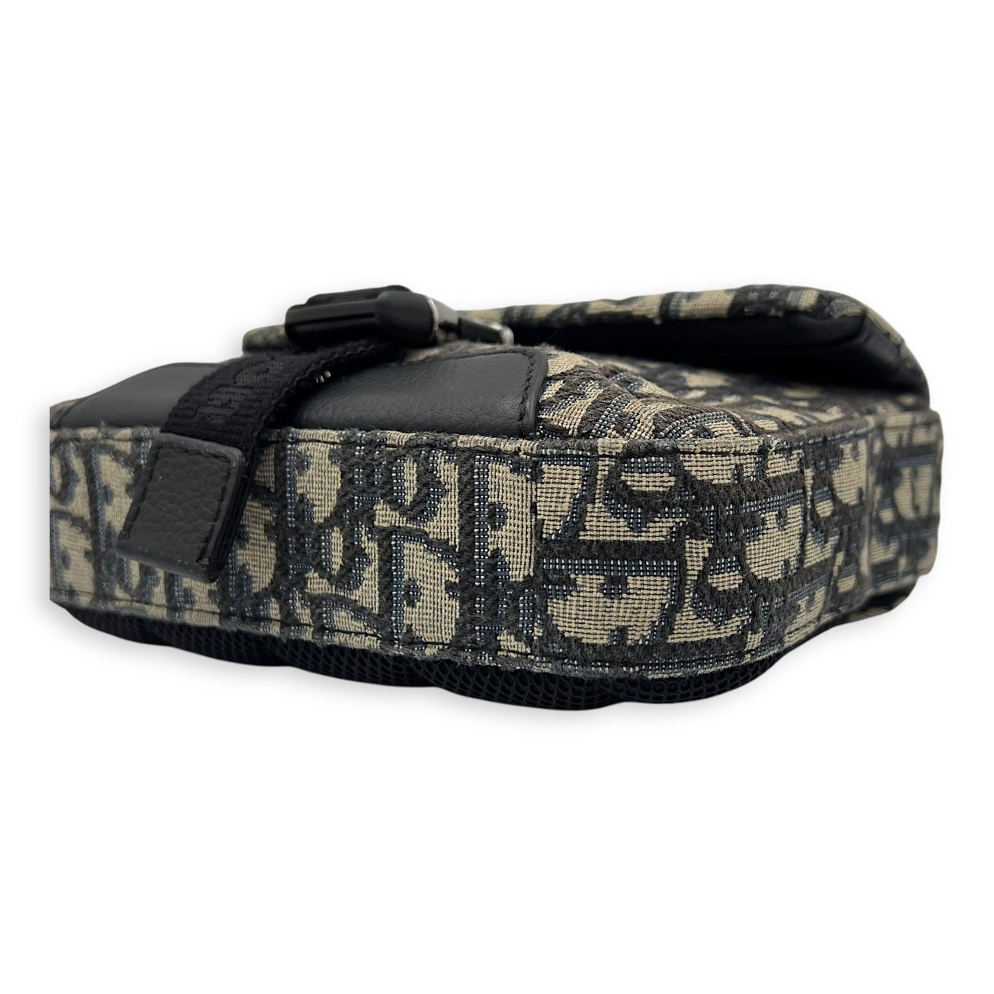 Oblique Blue Crossbody Bag in Jacquard, Silver hardware