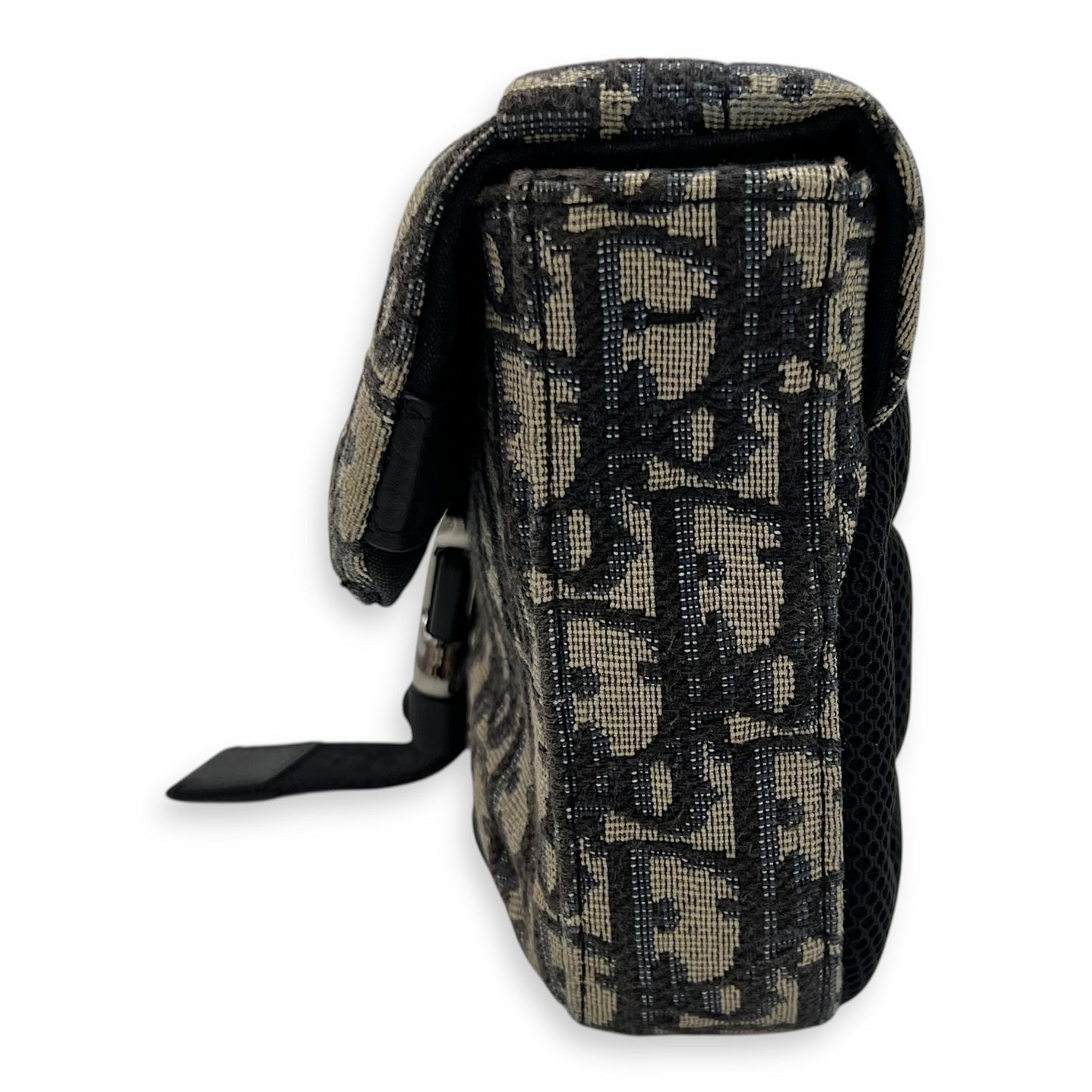 Oblique Blue Crossbody Bag in Jacquard, Silver hardware