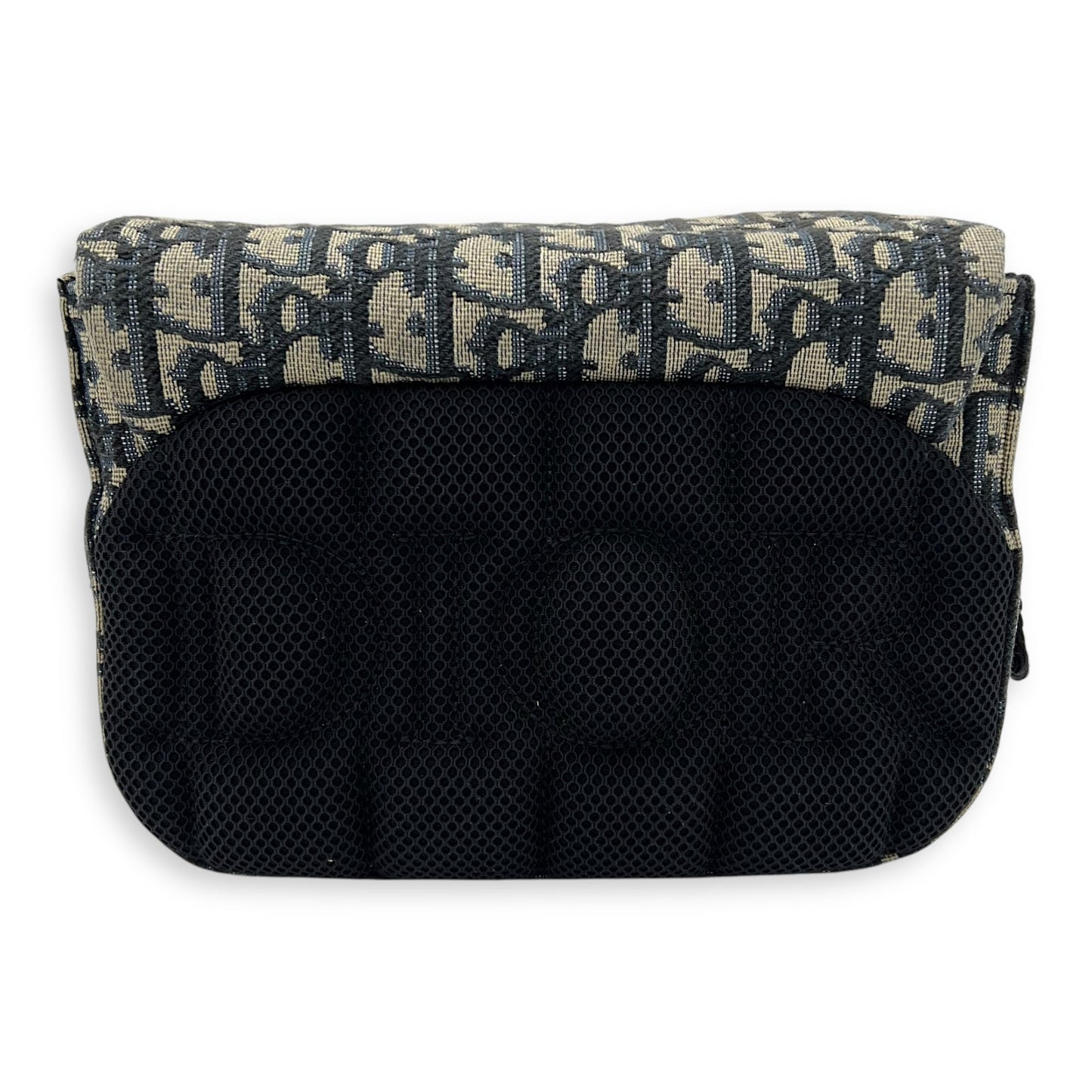 Oblique Blue Crossbody Bag in Jacquard, Silver hardware
