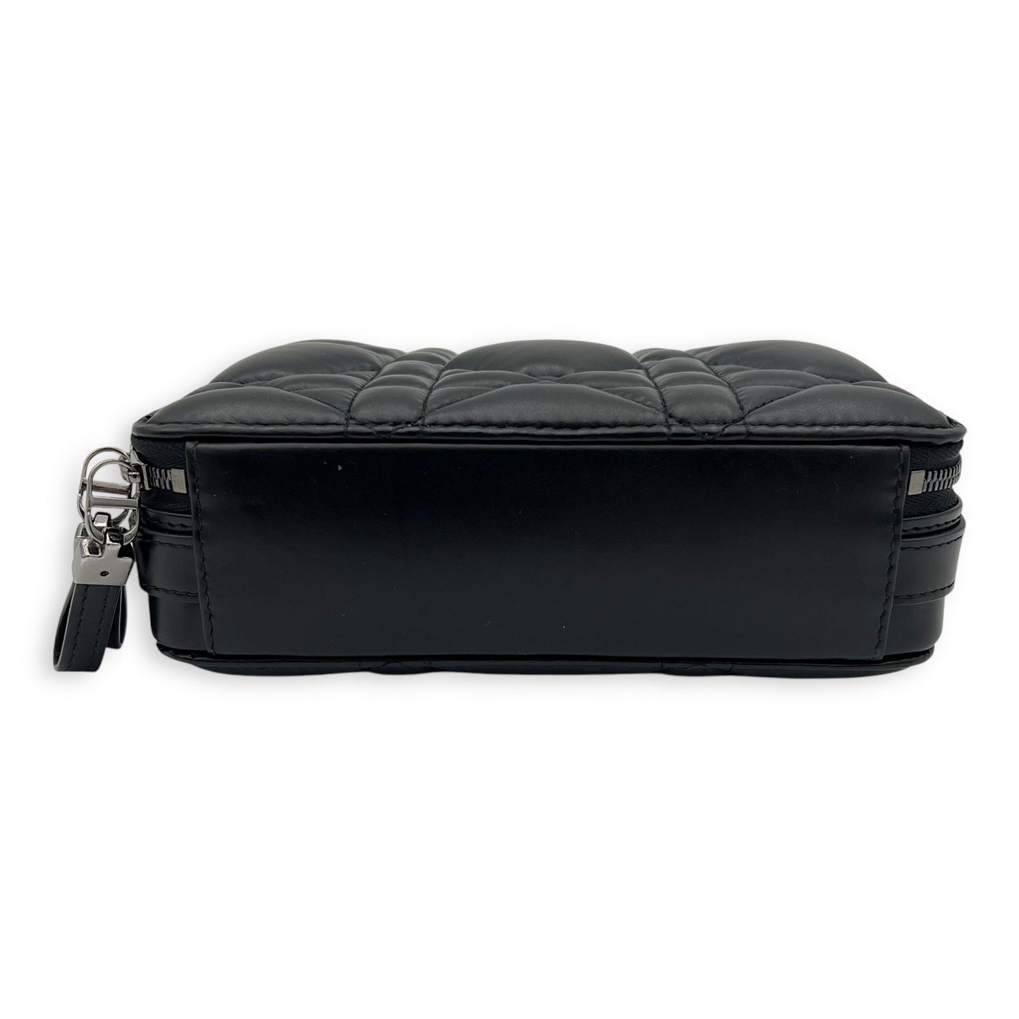 Caro Shoulder Bag Box Black in Calfskin, Gunmetal hardware