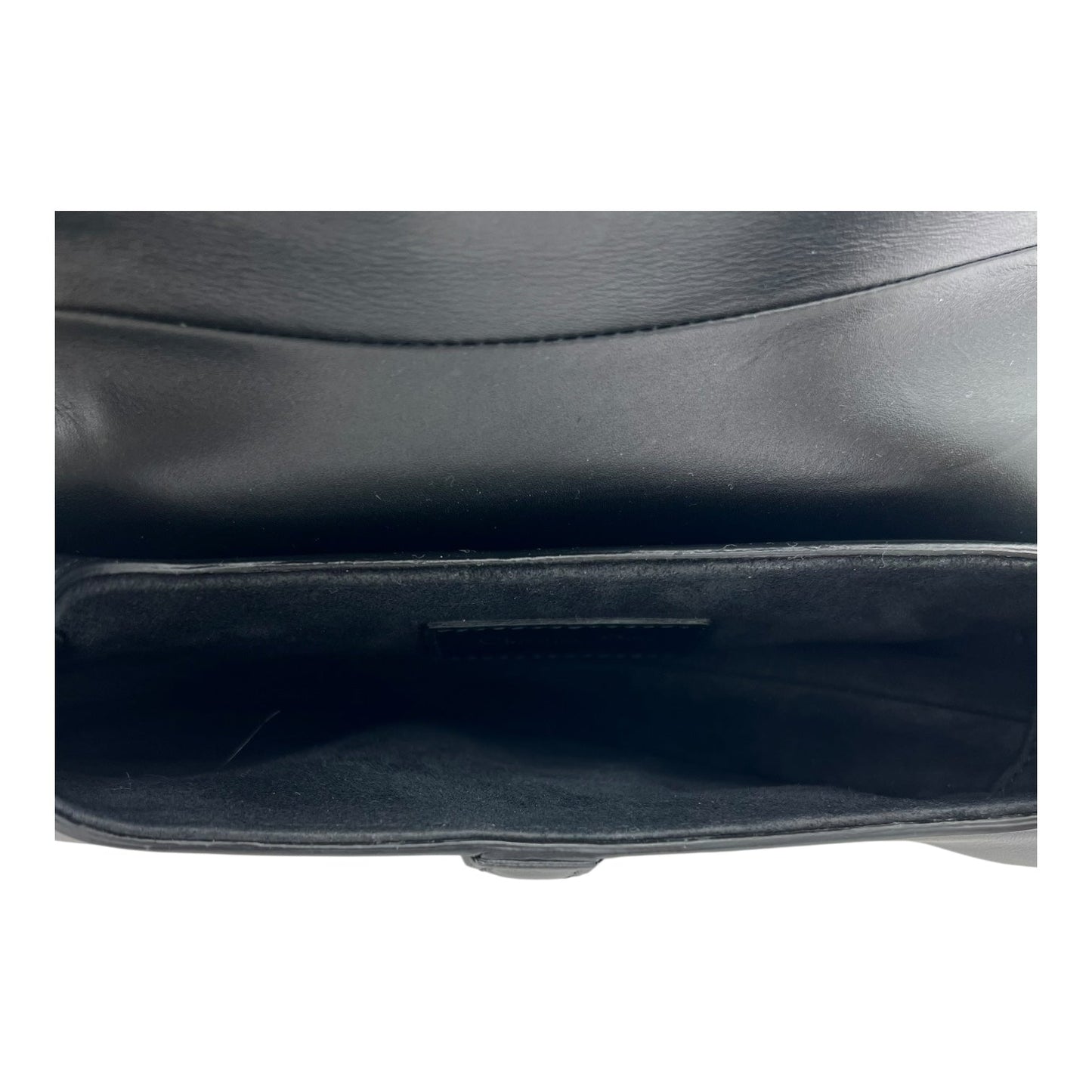 Saddle Shoulder Bag Mini Black in Calfskin, Gold hardware