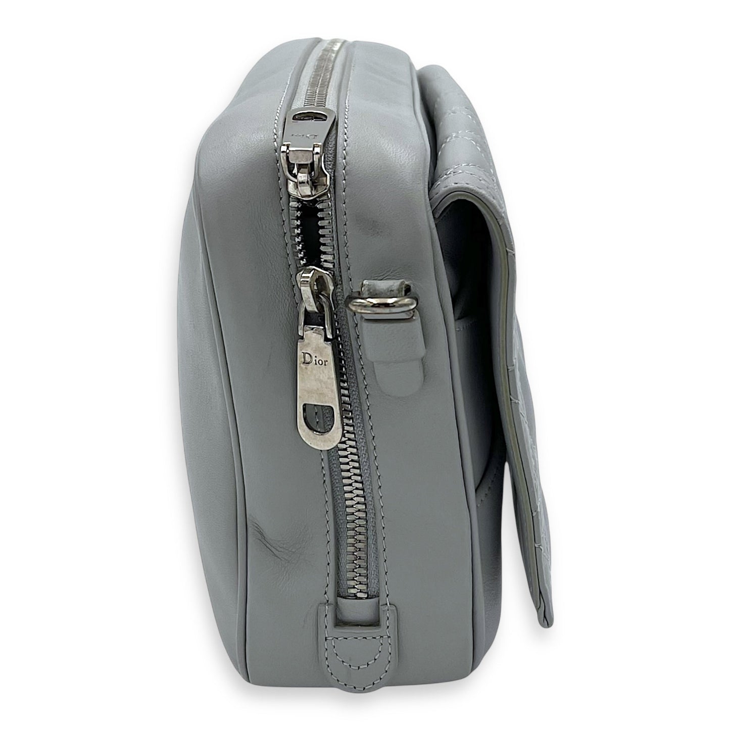 Stardust Crossbody Bag Grey in Lambskin, Silver hardware