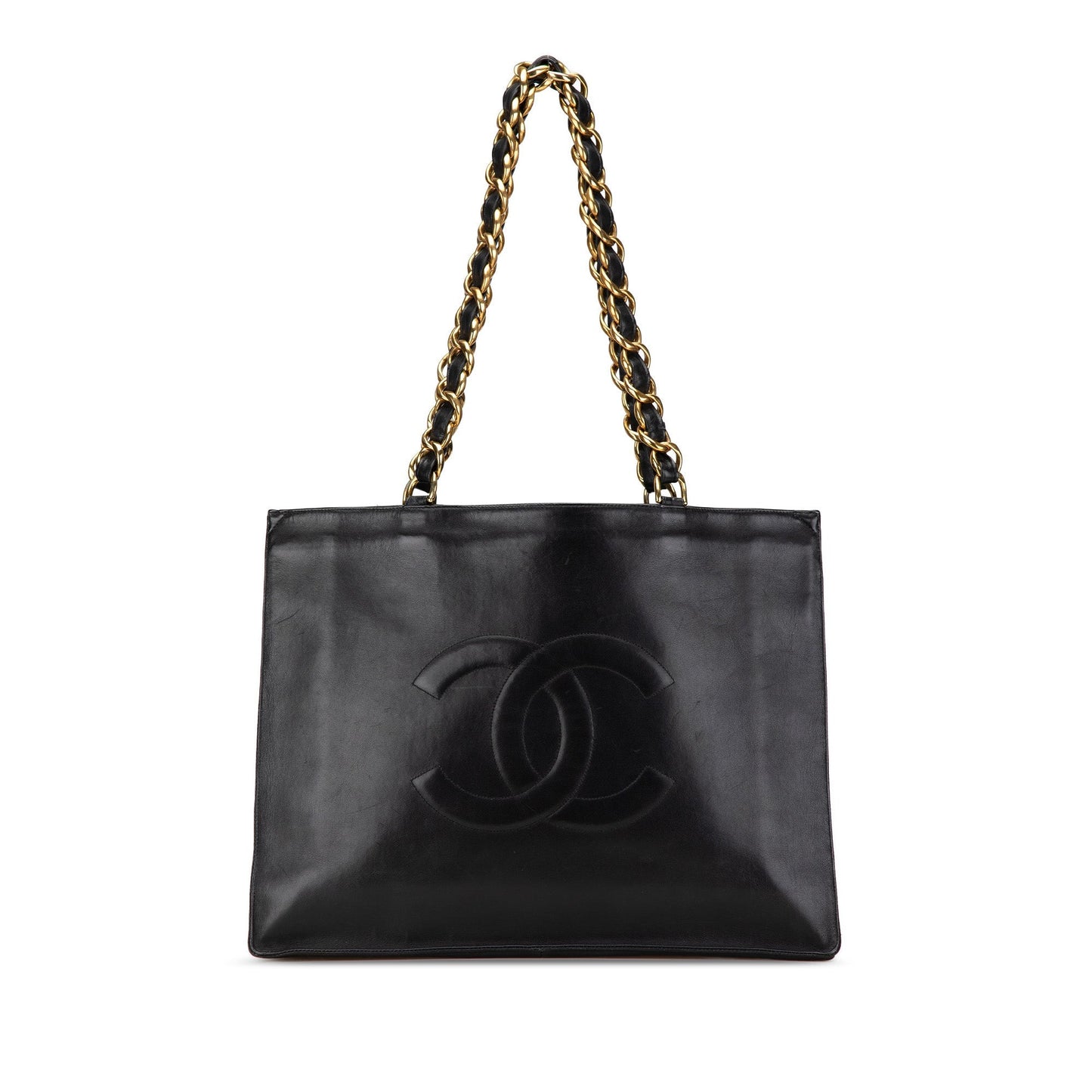 Black Chanel CC Lambskin Chain Tote