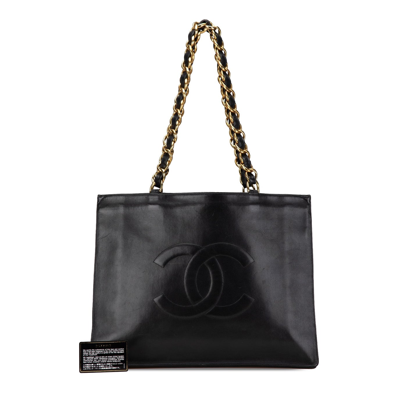 Black Chanel CC Lambskin Chain Tote