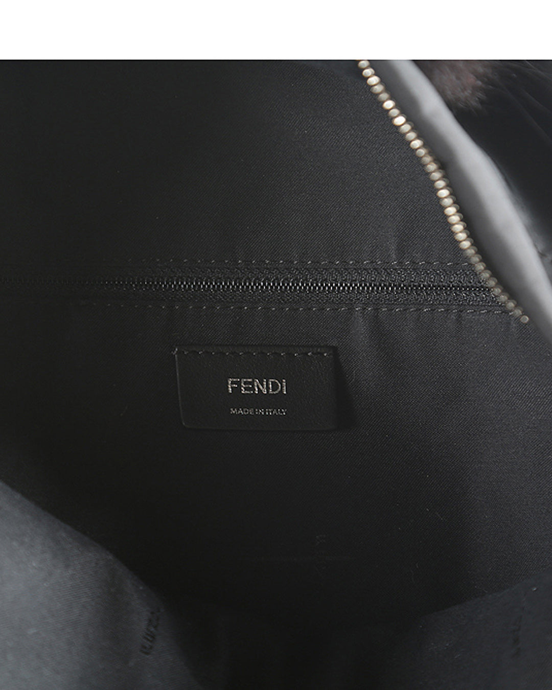 FENDI Black Nylon, Leather, and Fur Monster Eyes Backpack