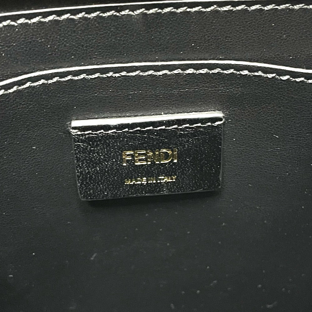 FENDI Shoulder Bag 7VA512 Leather, Calf Leather yellow logo 2WAY small Women Used