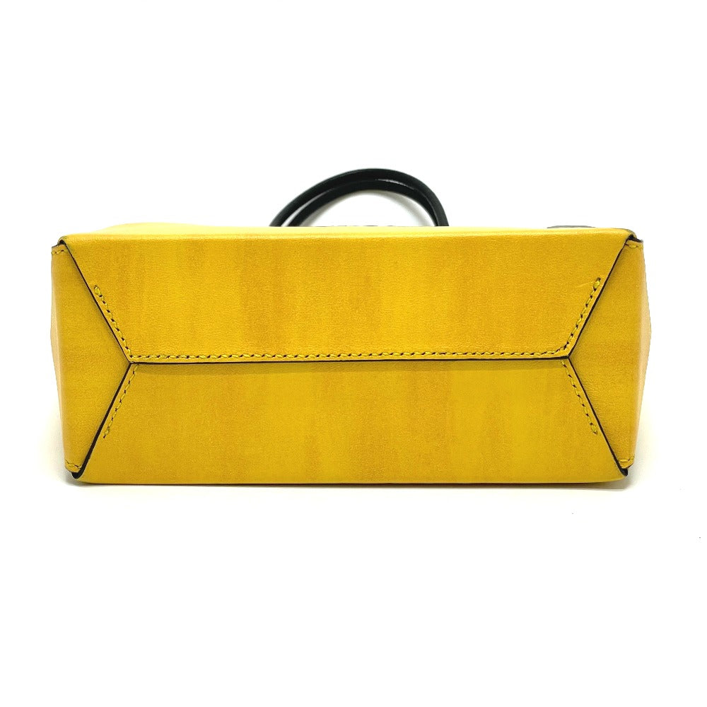 FENDI Shoulder Bag 7VA512 Leather, Calf Leather yellow logo 2WAY small Women Used