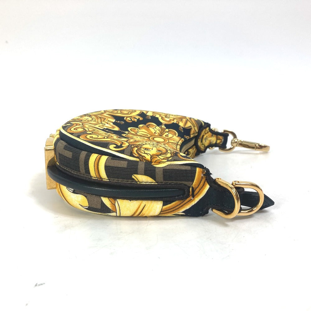 FENDI Handbag 7AS089 Nylon / leather yellow Nano Fendigraphy Fendace FENDACE Women Used