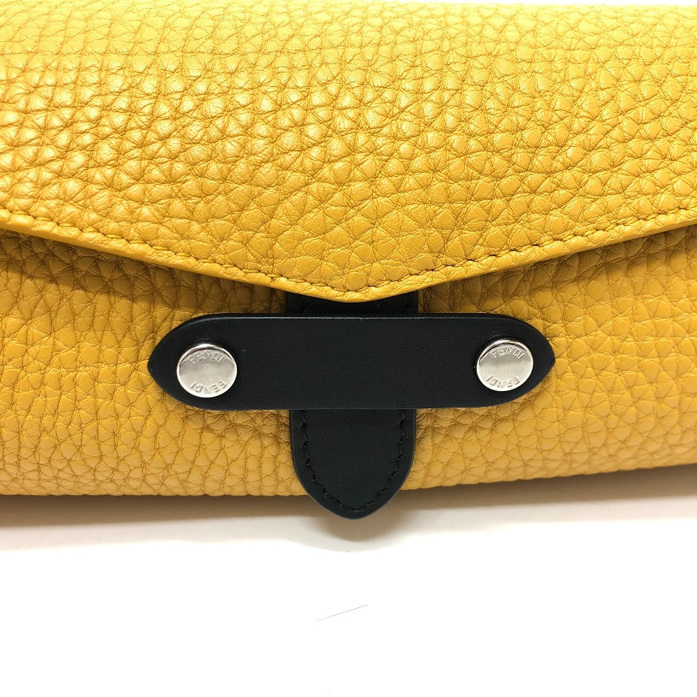 FENDI Accessory pouch 7AS073 leather yellow Watch case Watch case Women Used