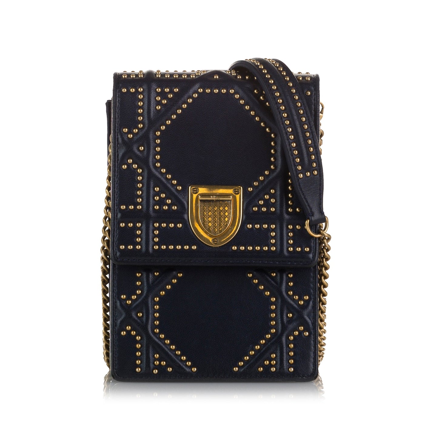 Blue Dior Diorama Vertical Clutch Crossbody Bag