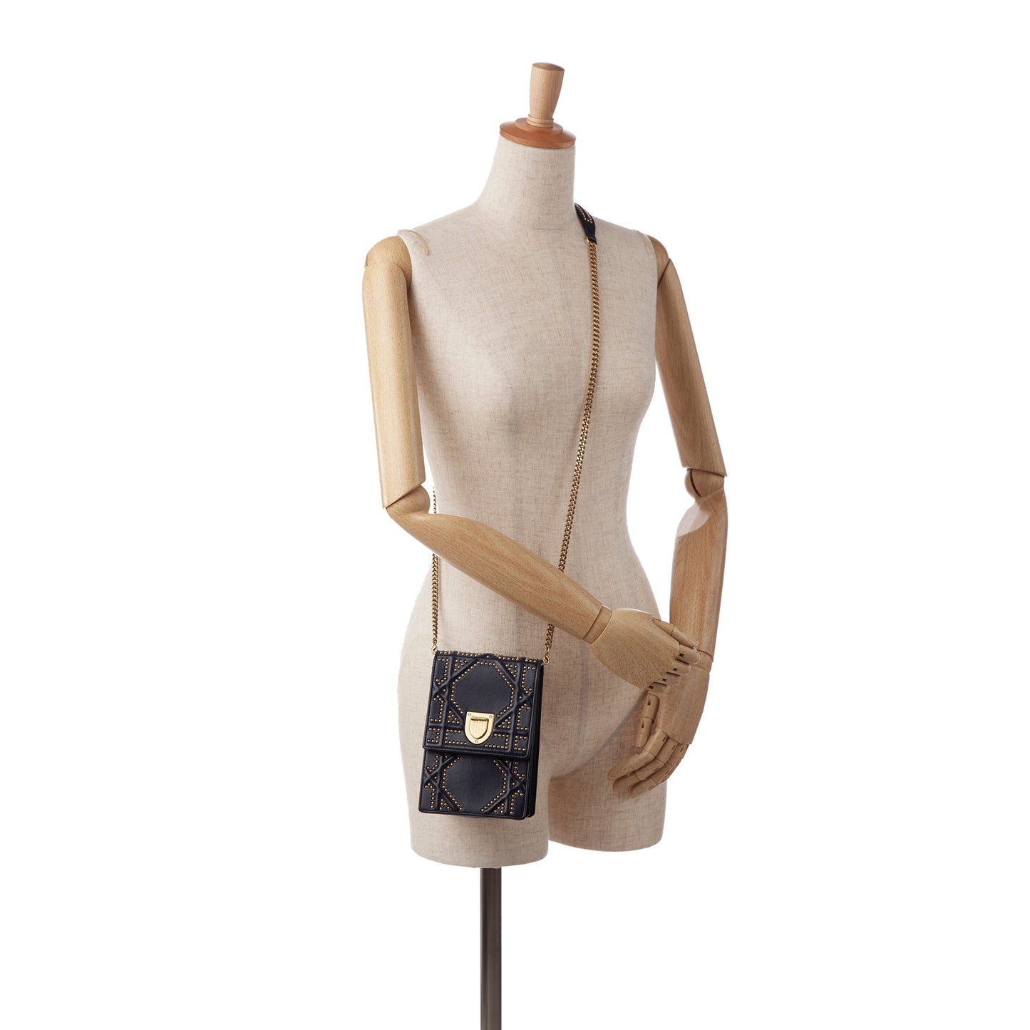 Blue Dior Diorama Vertical Clutch Crossbody Bag