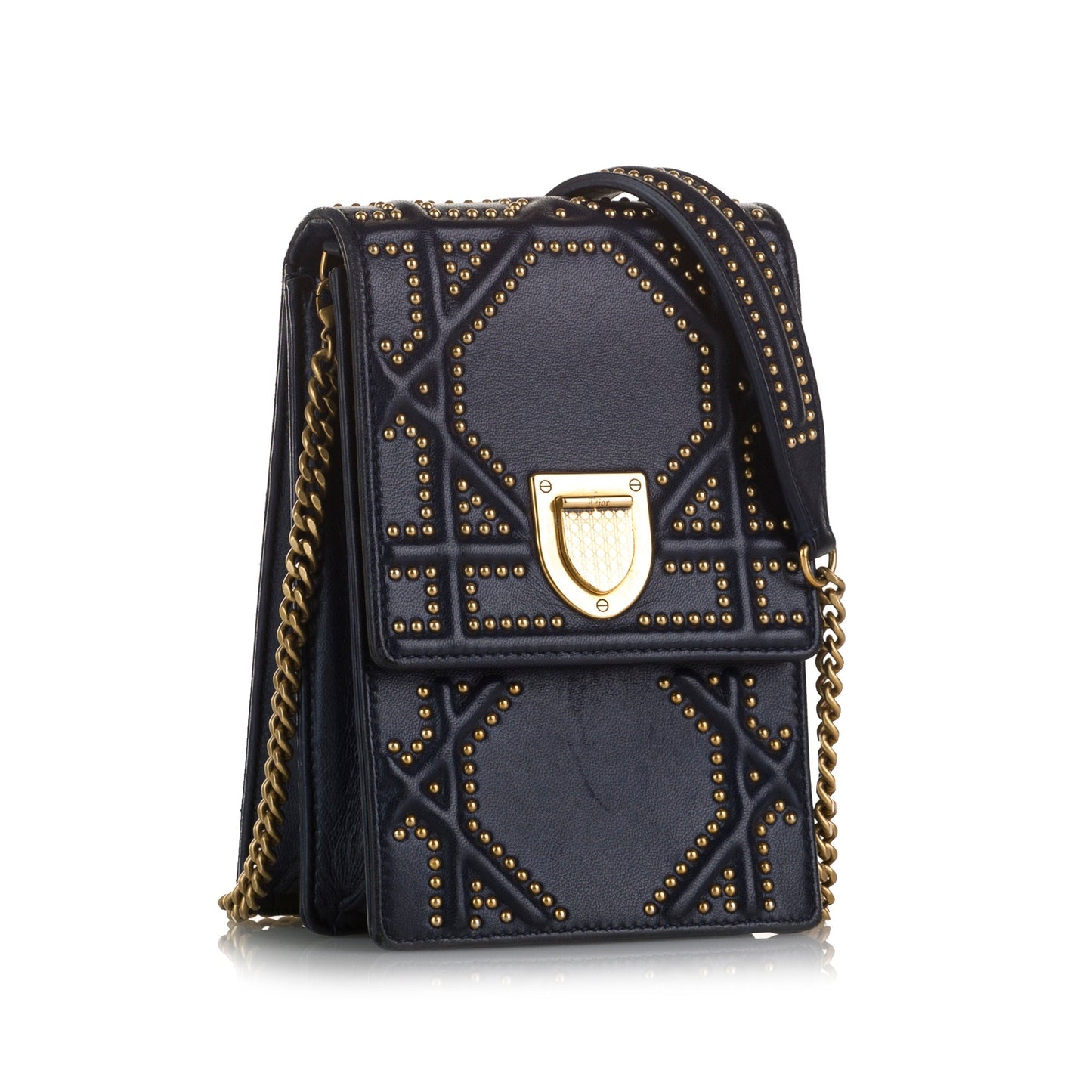 Blue Dior Diorama Vertical Clutch Crossbody Bag