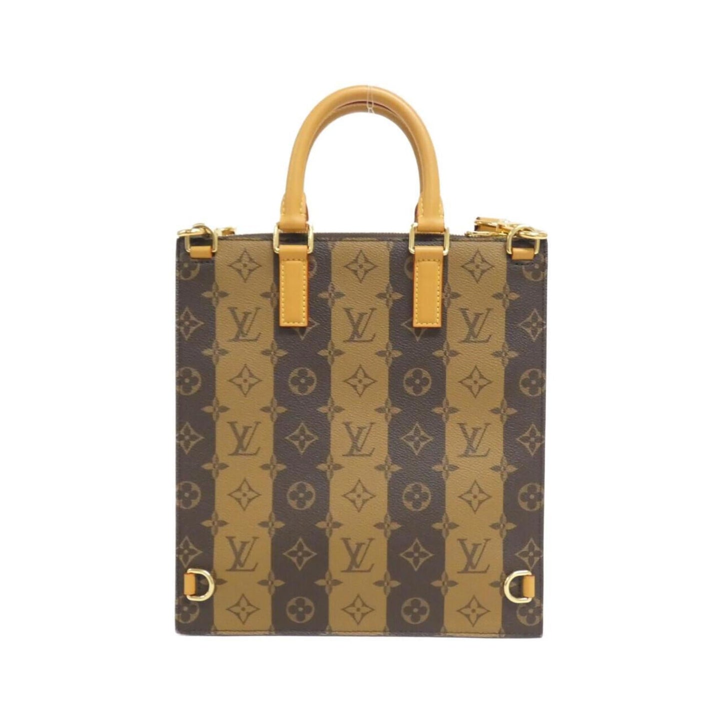 Canvas Sac Plat Tote with Shoulder Strap and Name Tag