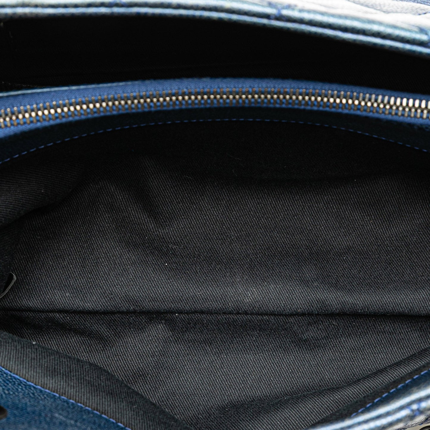 Blue Chanel Quilted Iridescent Caviar Chic Shopping Tote