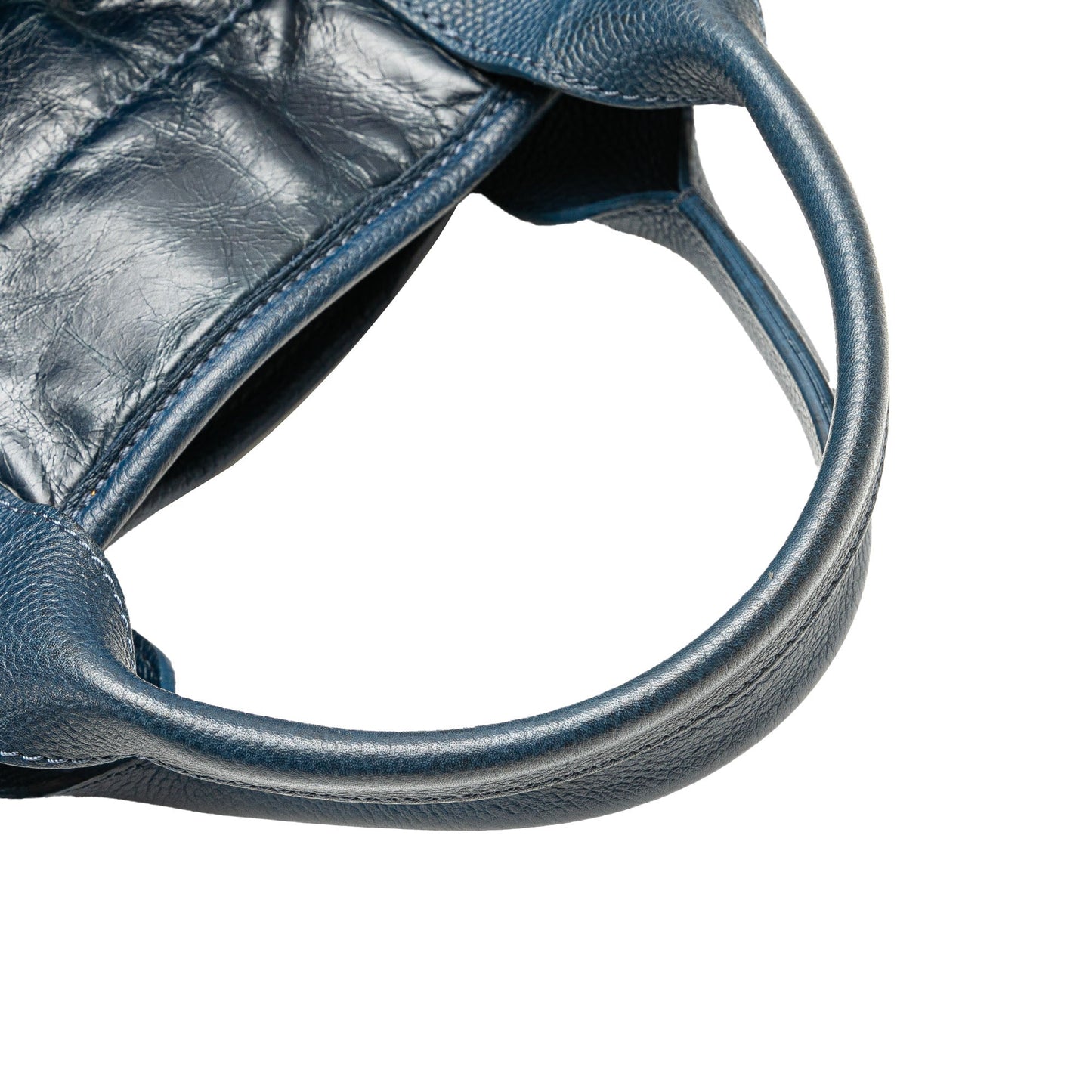 Blue Chanel Medium Glazed Calfskin and Caviar Deauville Tote Satchel