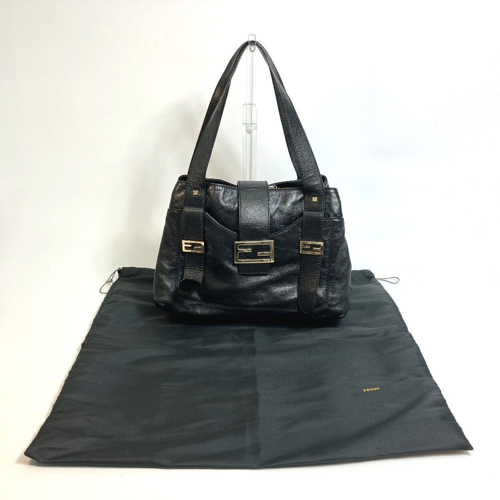 FENDI Tote Bag leather black Mamma
