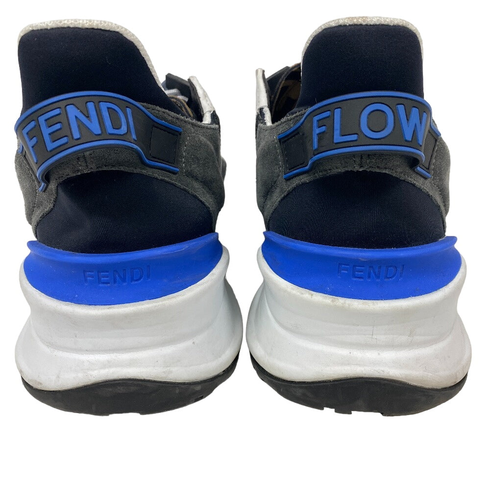 FENDI sneakers Fabric, Leather black flow mens 9 Used