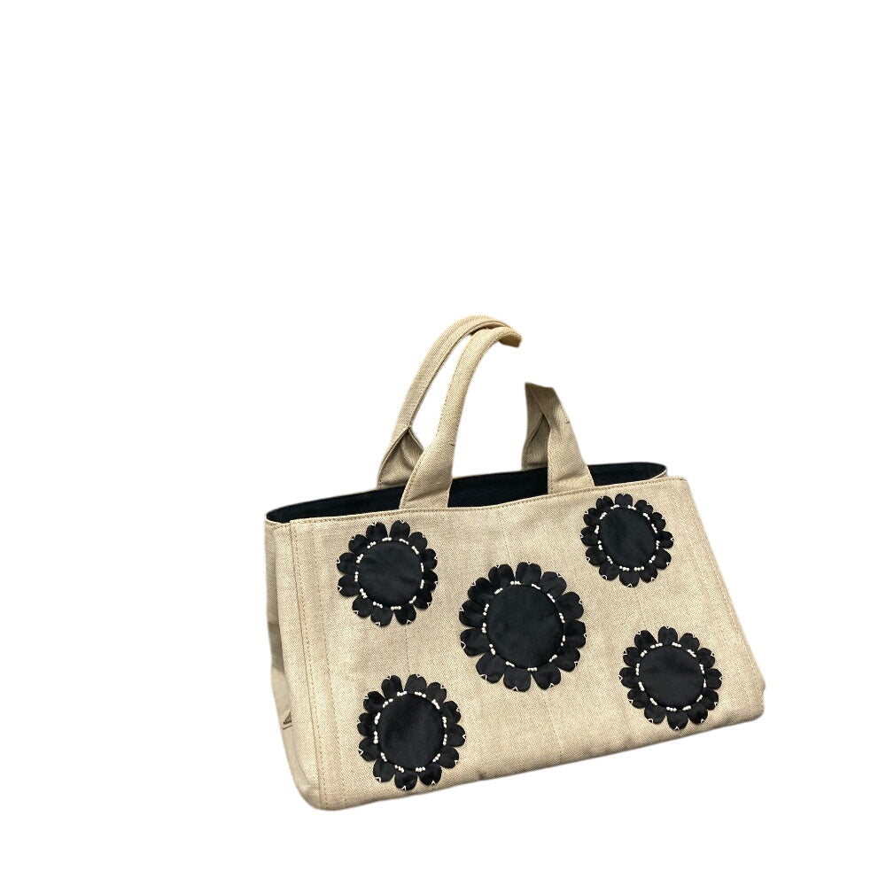PRADA Tote Bag canvas white Canapa flour