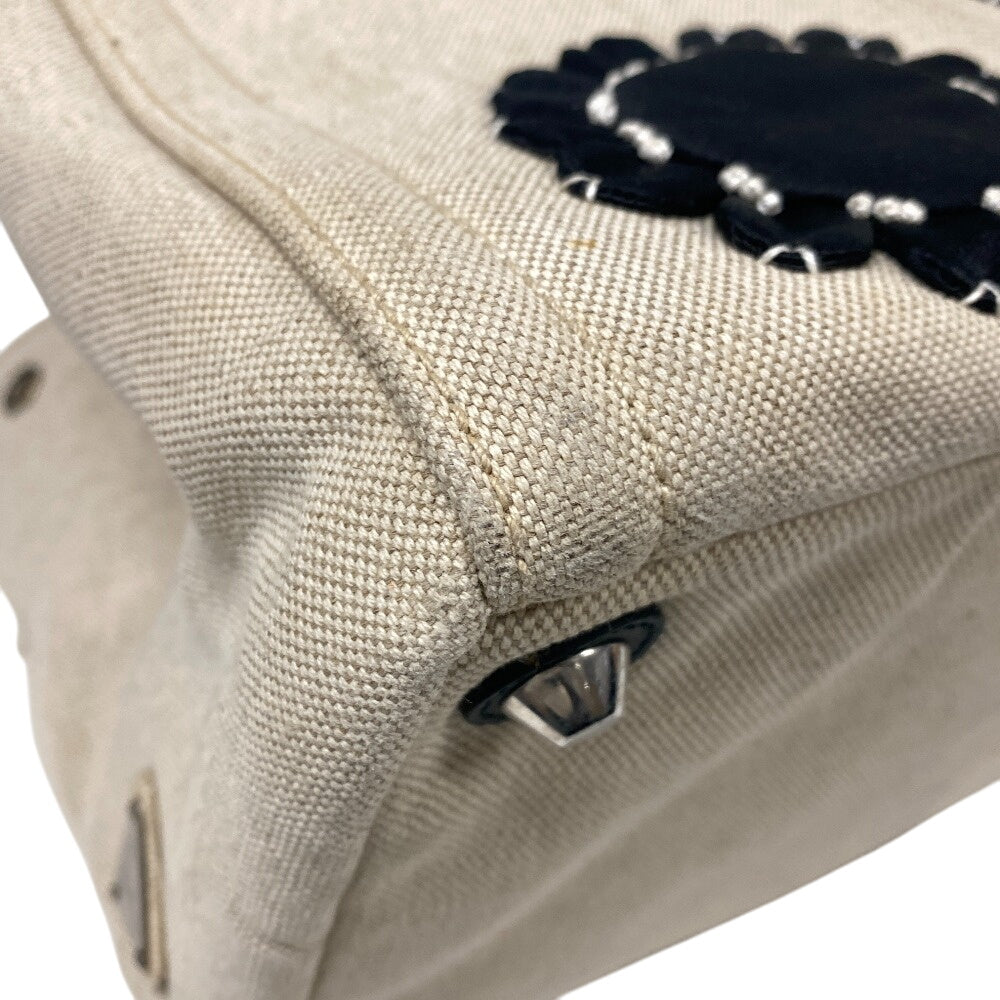 PRADA Tote Bag canvas white Canapa flour