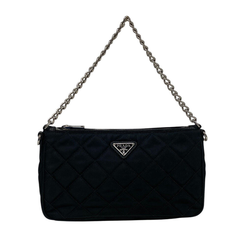 PRADA Handbag 1BH026 Nylon black Triangular plate test input