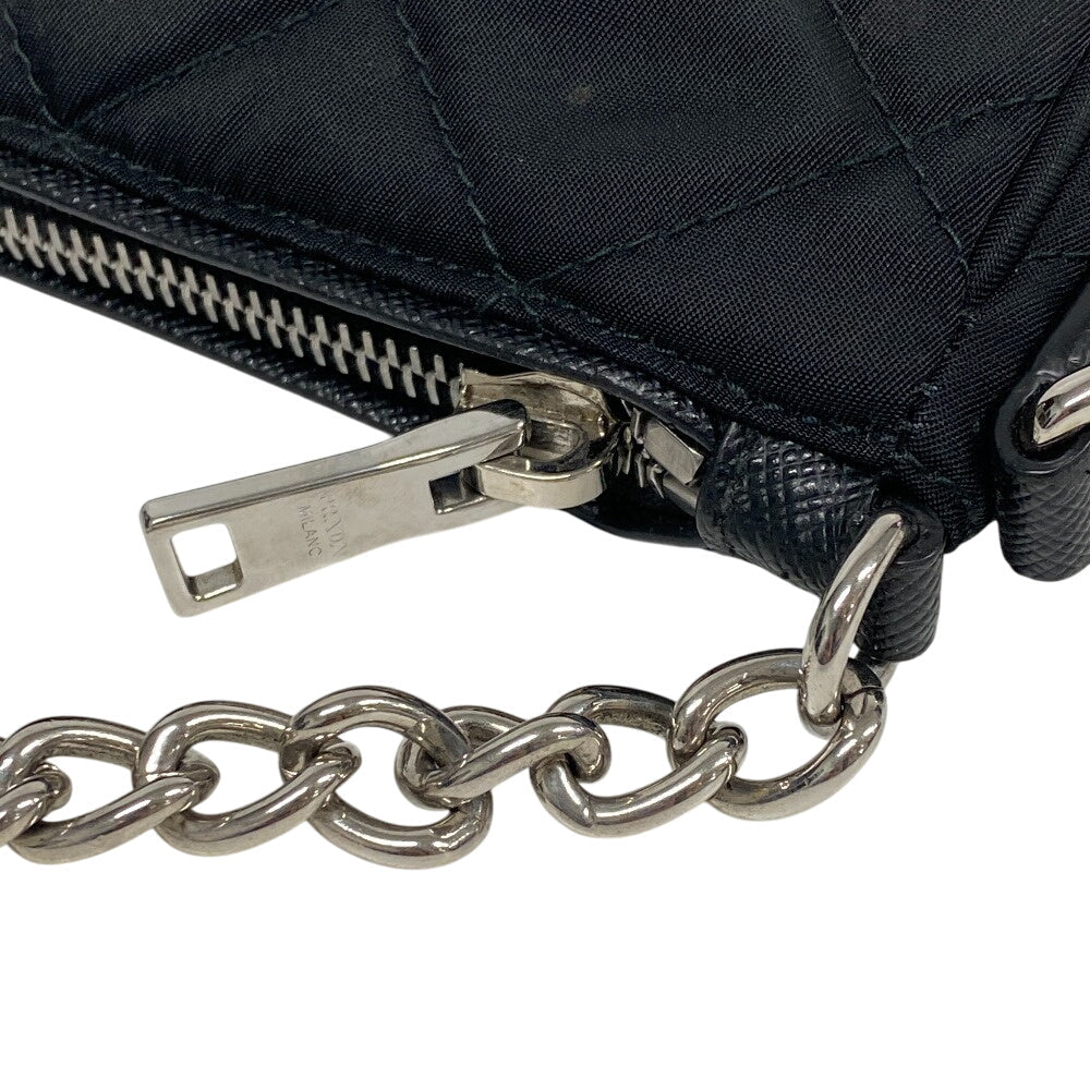 PRADA Handbag 1BH026 Nylon black Triangular plate test input