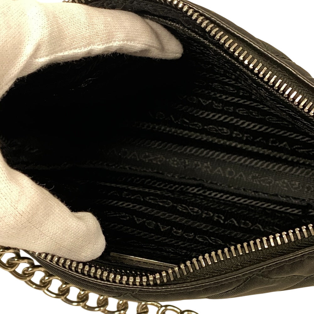 PRADA Handbag 1BH026 Nylon black Triangular plate test input