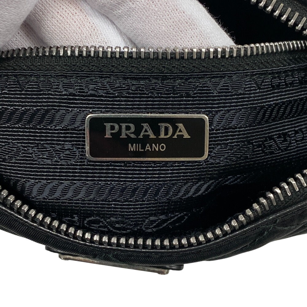 PRADA Handbag 1BH026 Nylon black Triangular plate test input