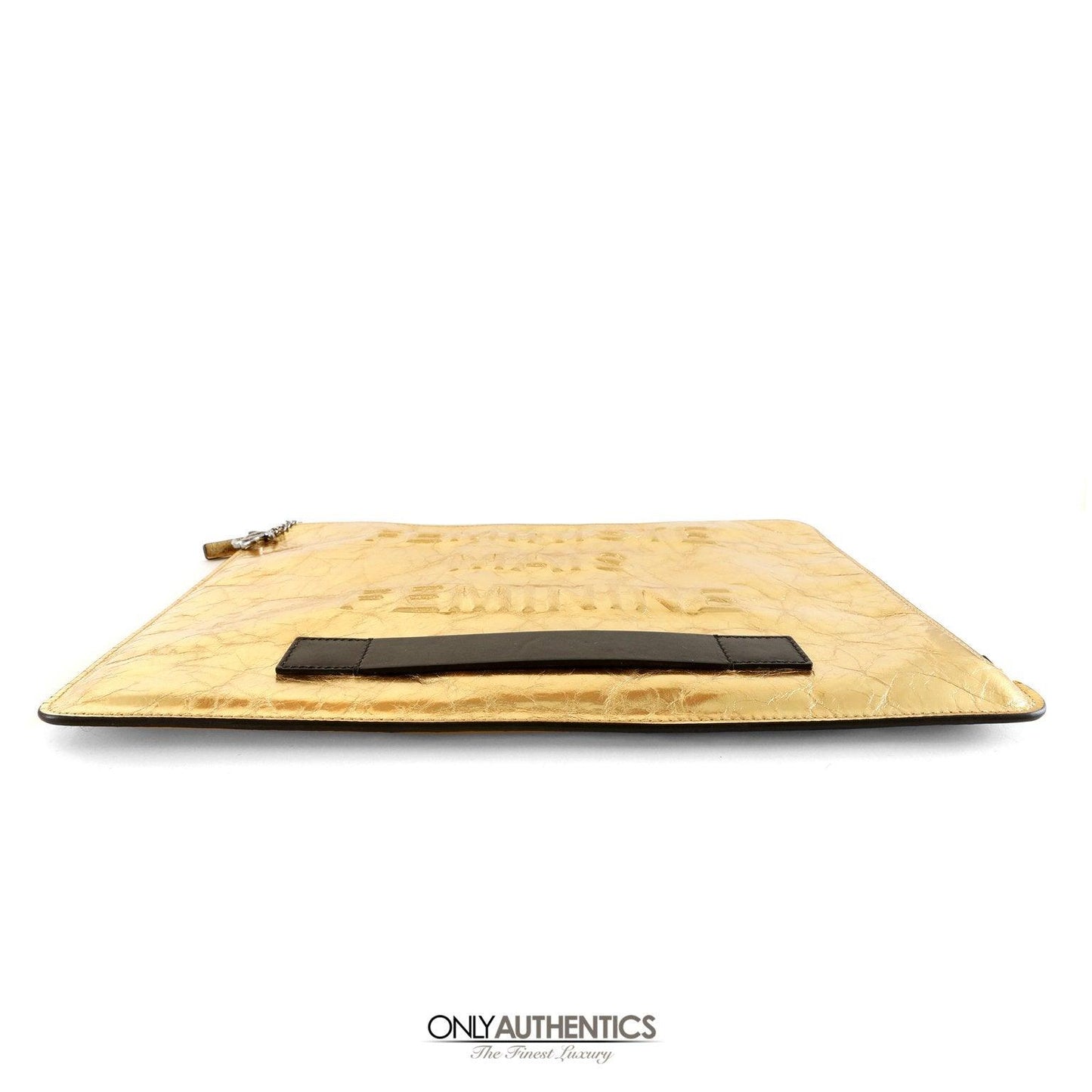 Chanel Gold Foil Feministe Mais Feminine Clutch