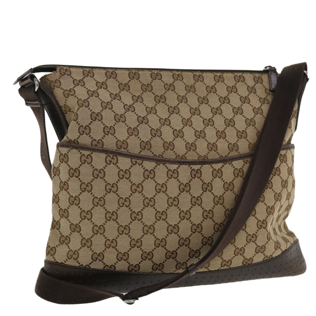 GUCCI GG Canvas Shoulder Bag Canvas Beige Brown 145856 ac1754