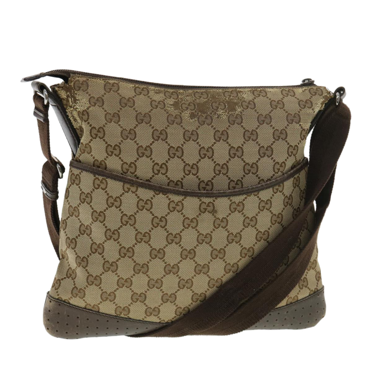 GUCCI GG Canvas Shoulder Bag Beige 145857 am4145