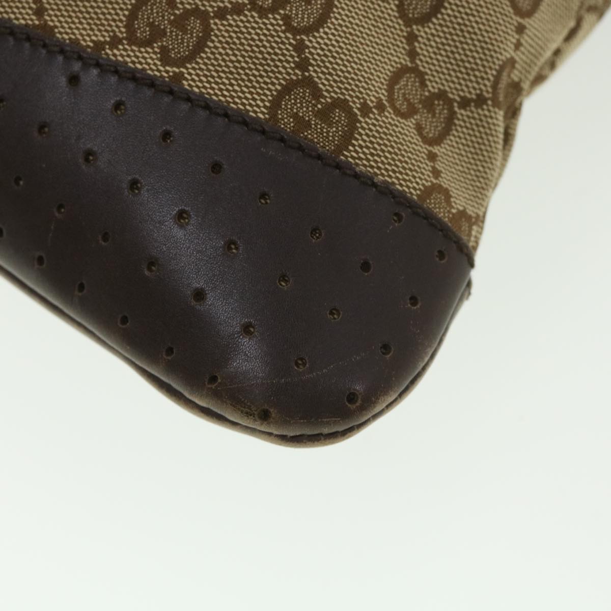 GUCCI GG Canvas Shoulder Bag Beige 145857 am4145