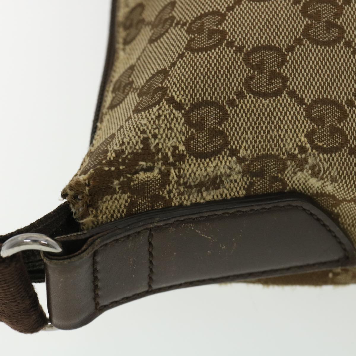 GUCCI GG Canvas Shoulder Bag Beige 145857 am4145