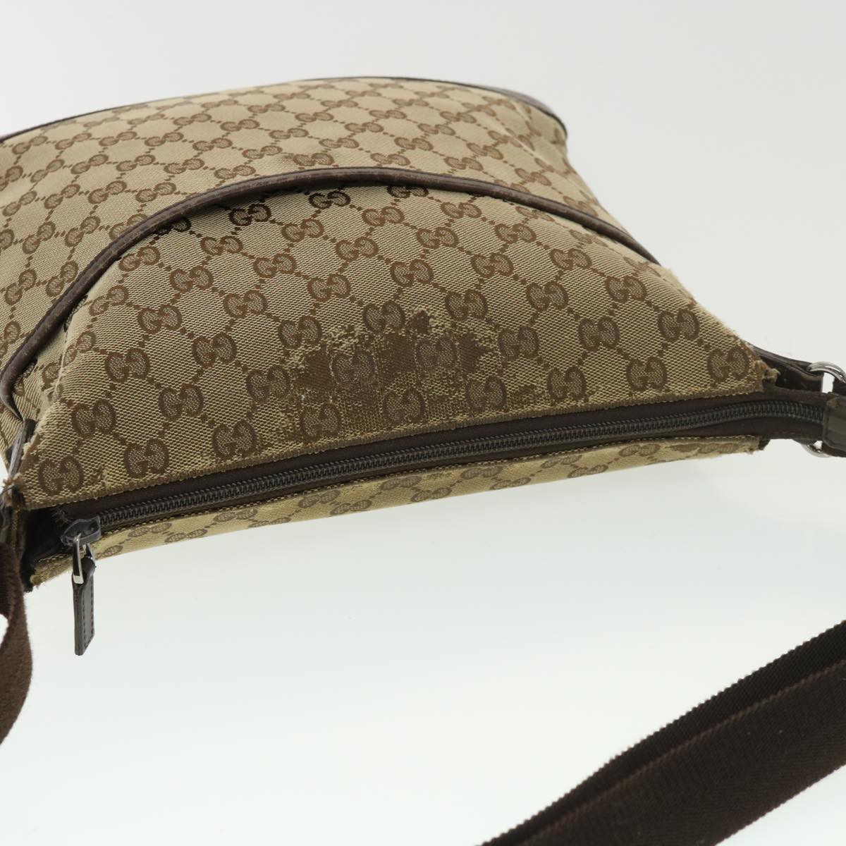 GUCCI GG Canvas Shoulder Bag Beige 145857 am4145
