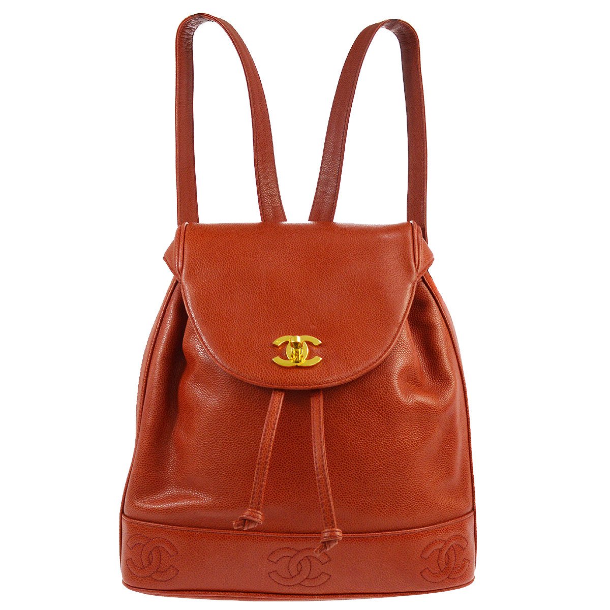 CHANEL 1994-1996 Triple CC Backpack Red Caviar