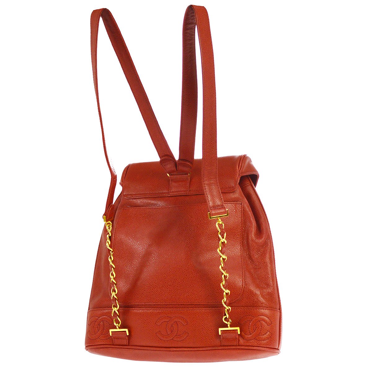 CHANEL 1994-1996 Triple CC Backpack Red Caviar