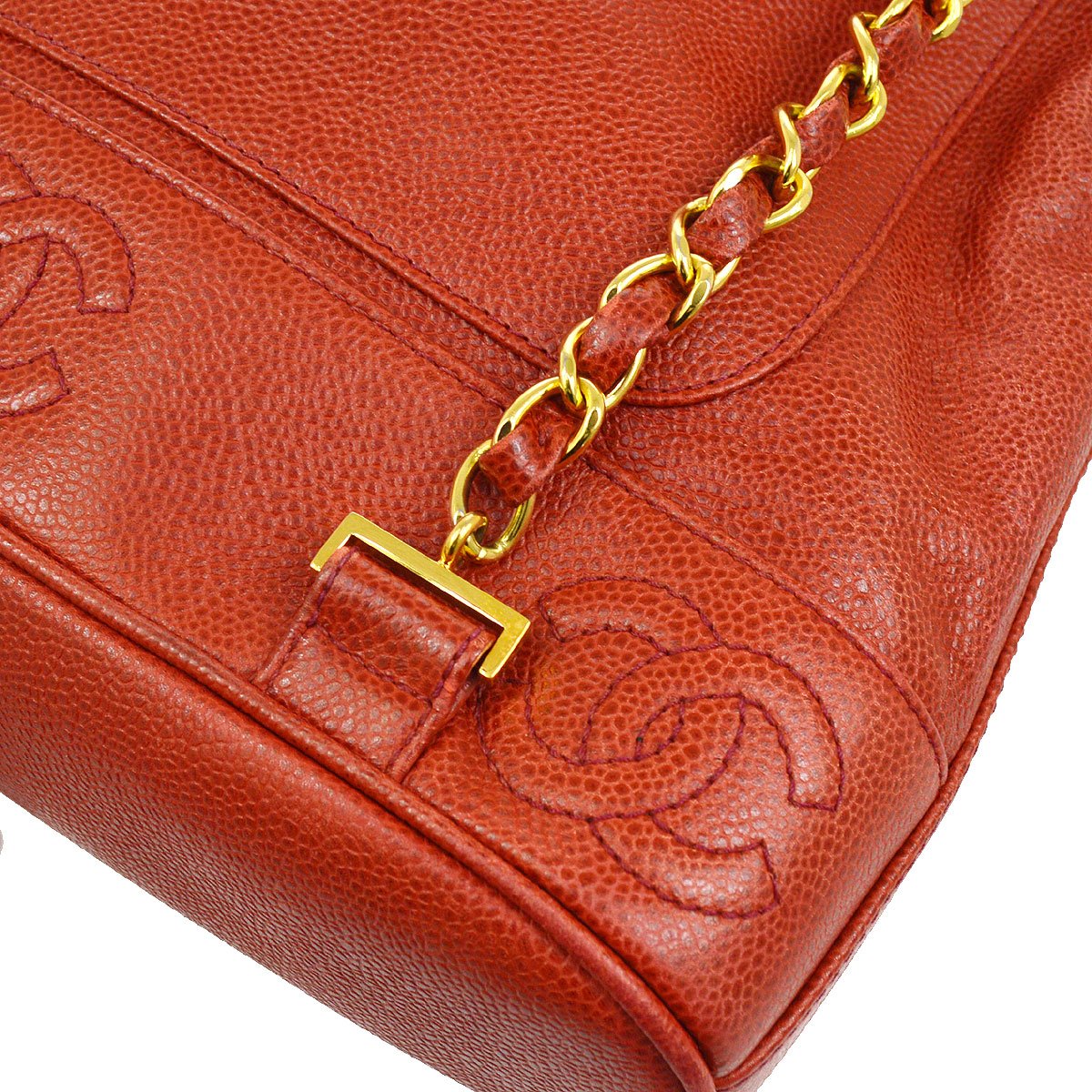 CHANEL 1994-1996 Triple CC Backpack Red Caviar