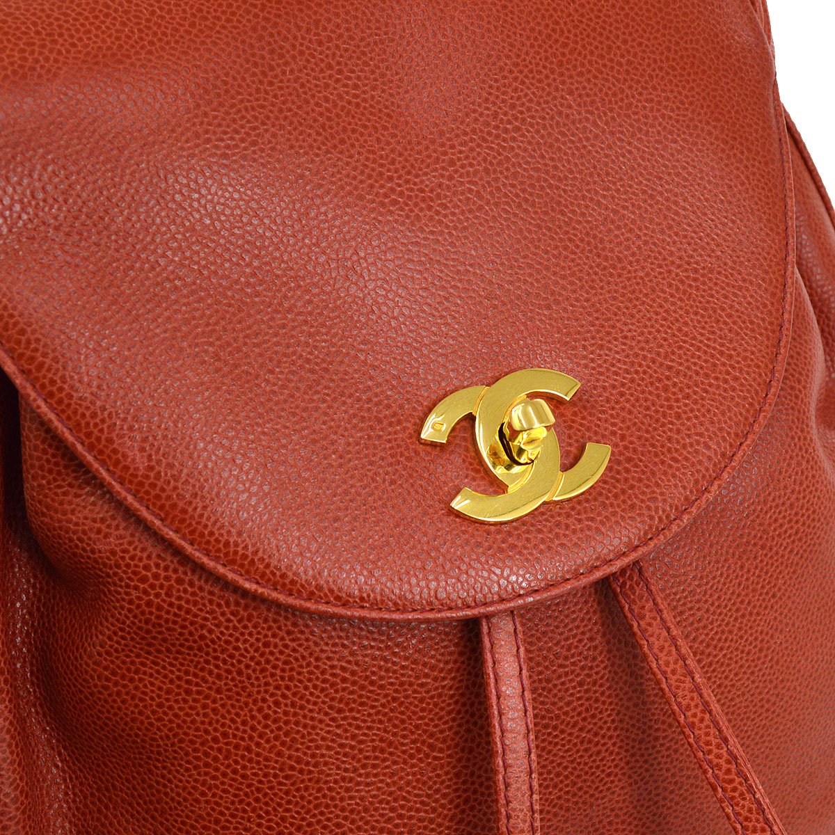 CHANEL 1994-1996 Triple CC Backpack Red Caviar