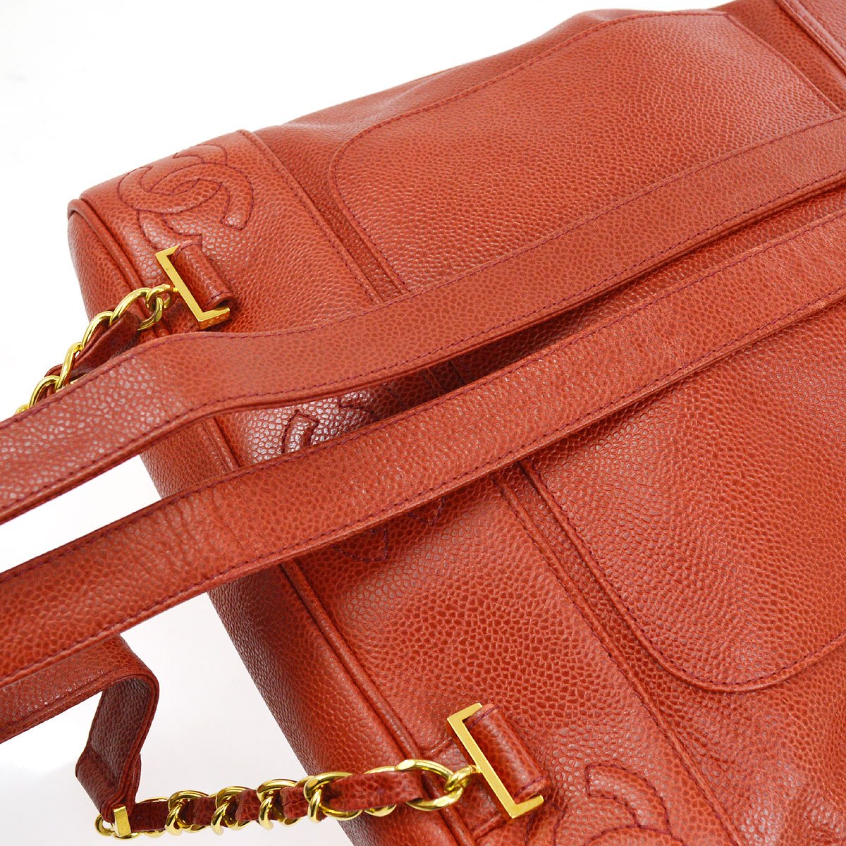 CHANEL 1994-1996 Triple CC Backpack Red Caviar