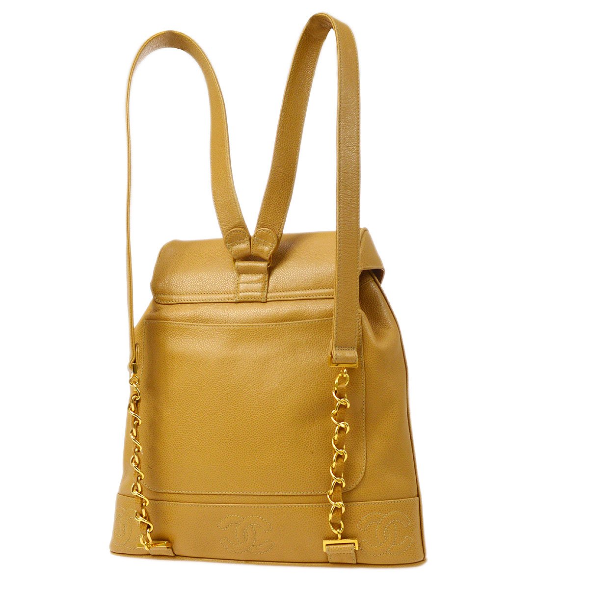 CHANEL 1994-1996 Beige Caviar Triple CCs Backpack