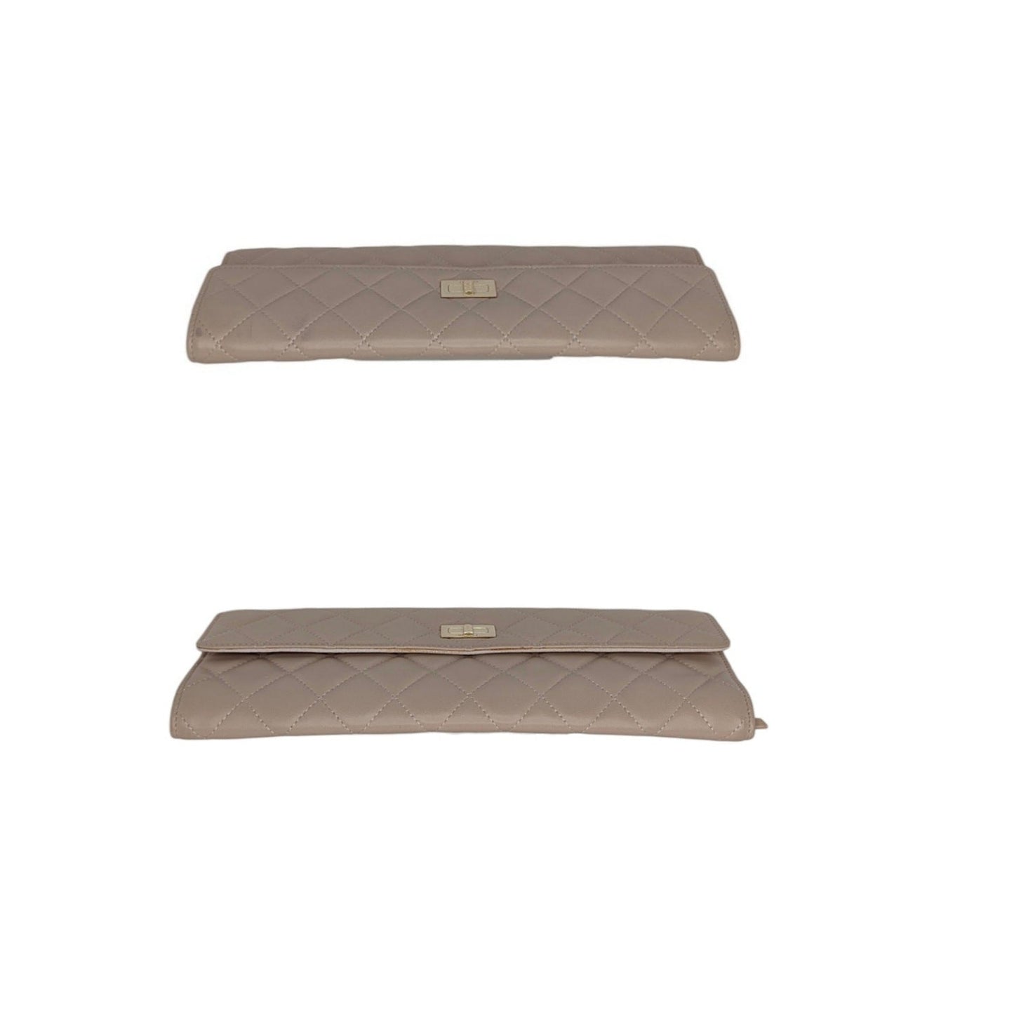 Chanel 2.55 Beige Lambskin Jewelry Case Clutch