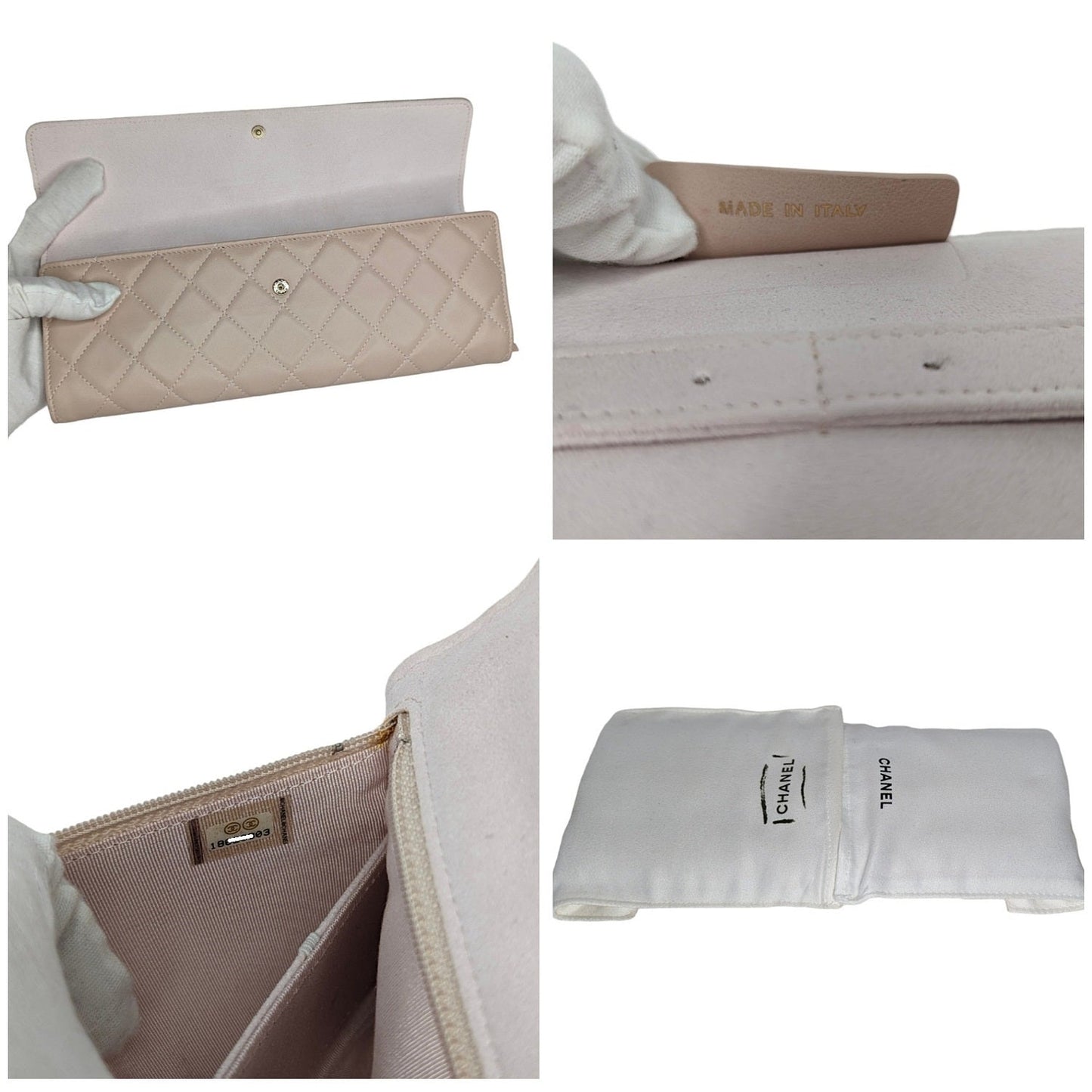 Chanel 2.55 Beige Lambskin Jewelry Case Clutch