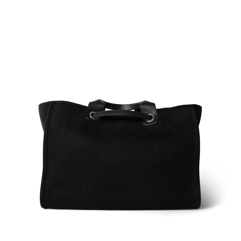 Black Canvas Pearl Medium Deauville Tote Silver Hardware