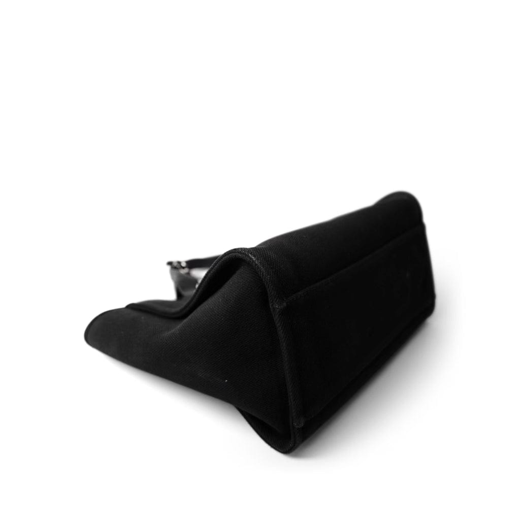 Black Canvas Pearl Medium Deauville Tote Silver Hardware