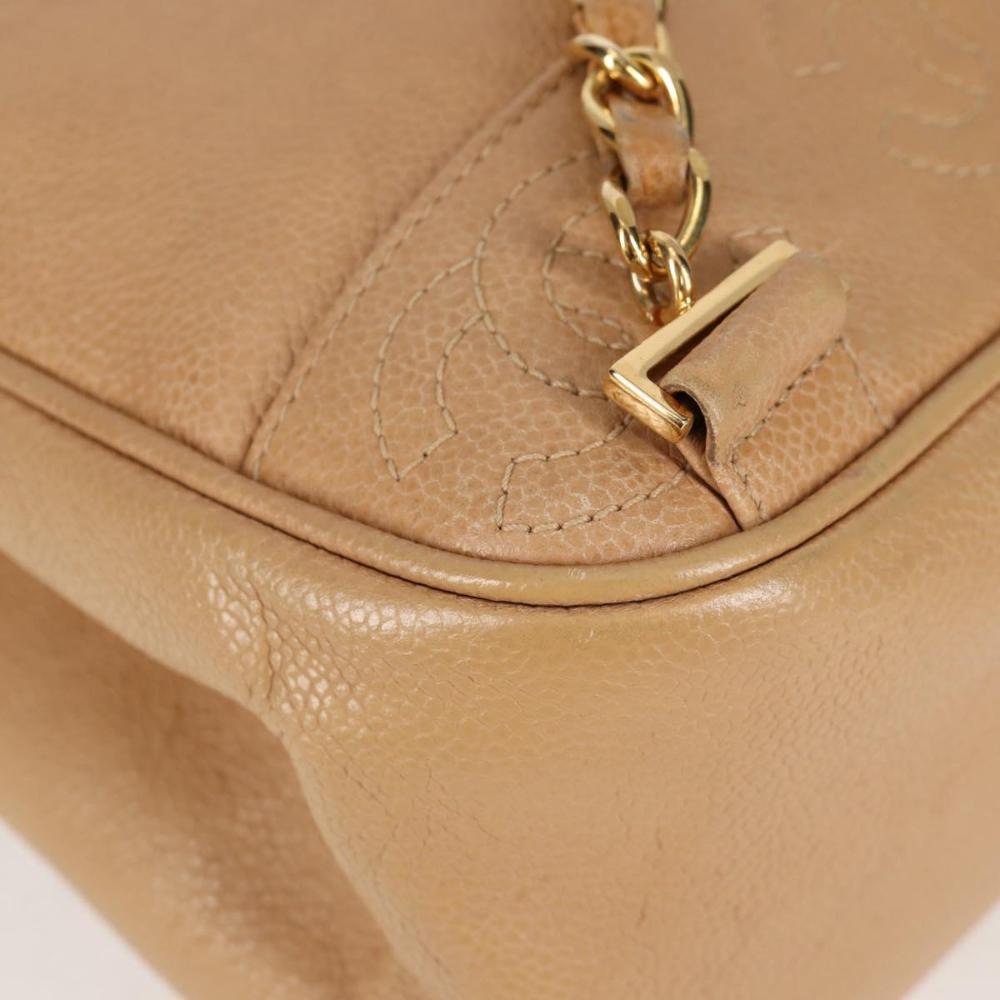 Beige Leather Chanel Backpack