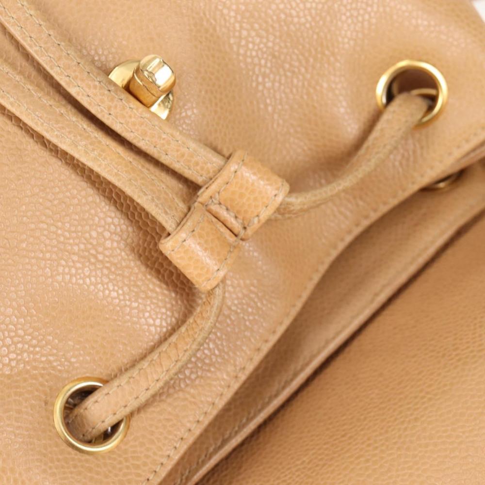 Beige Leather Chanel Backpack