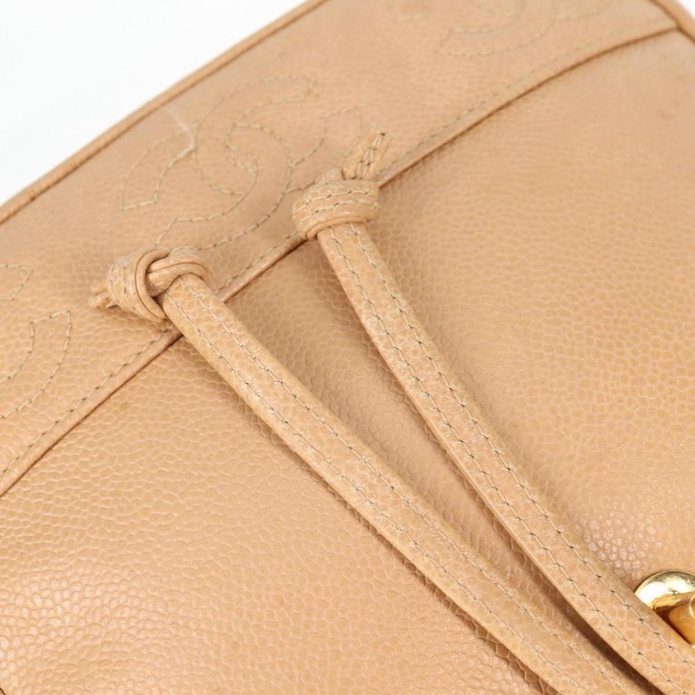 Beige Leather Chanel Backpack